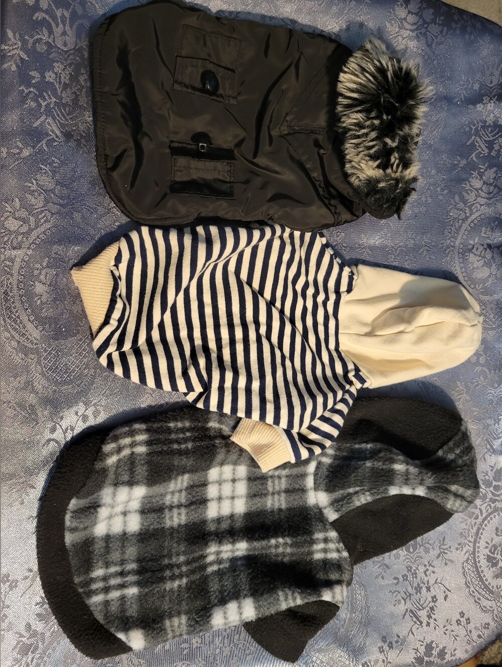 Set Of 3, 2 Hoodies And 1 Puffy Jacket With Fur Sm New